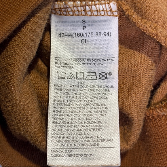 GAP Velour Crewneck Sweatshirt Velvet in Bright Brown, Size S - Picture 12 of 12